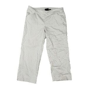 Worthington‎ Petite Elegant Euro Polka Dot Capris Cropped Pants White Black S